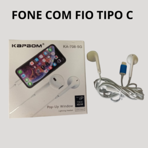 FONE COM FIO TIPO C